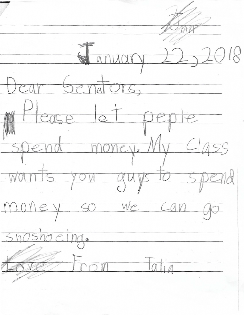 daughter's letter to Congress