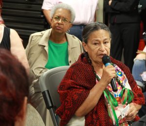 residents speak at community meeting